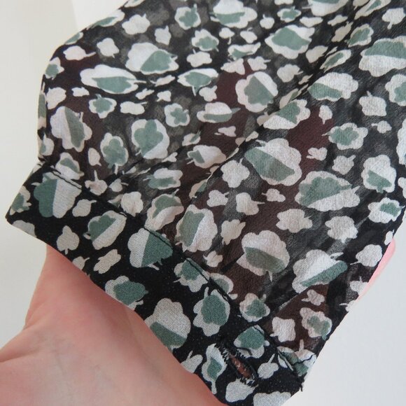 BURBERRY BRIT 100% Silk Ditsy Floral Crepe Pintuck Dress Academia Preppy Luxury - Picture 6 of 16